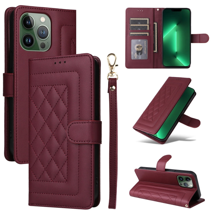 Diamond Lattice Leather Flip Phone Case, For iPhone SE 2022 / SE 2020, For iPhone 13 Pro Max, For iPhone 13 Pro