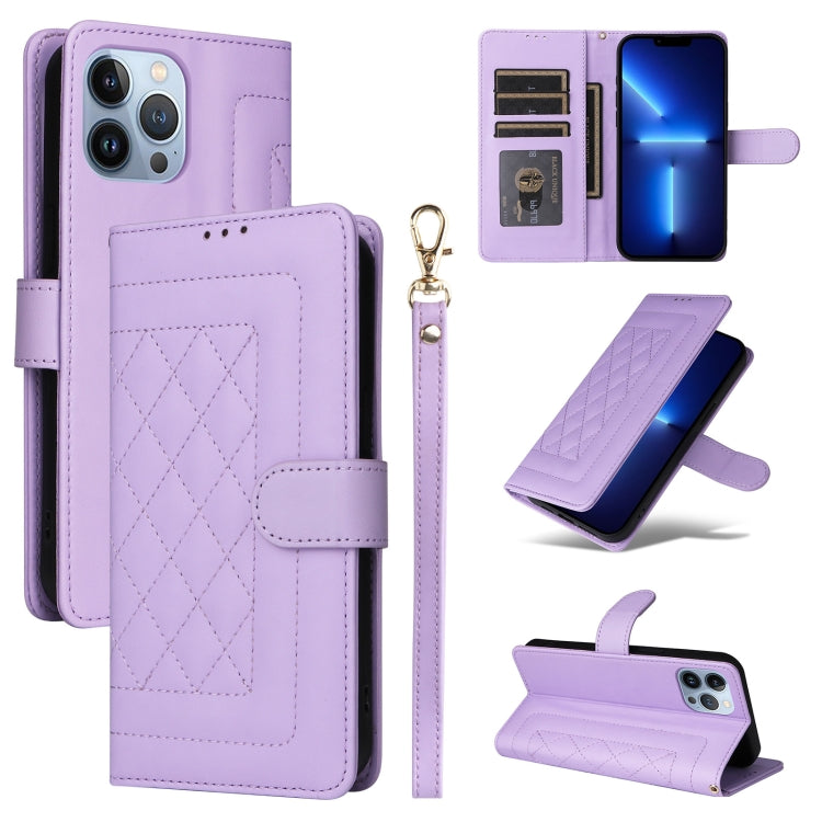 Diamond Lattice Leather Flip Phone Case, For iPhone SE 2022 / SE 2020, For iPhone 13 Pro Max, For iPhone 13 Pro