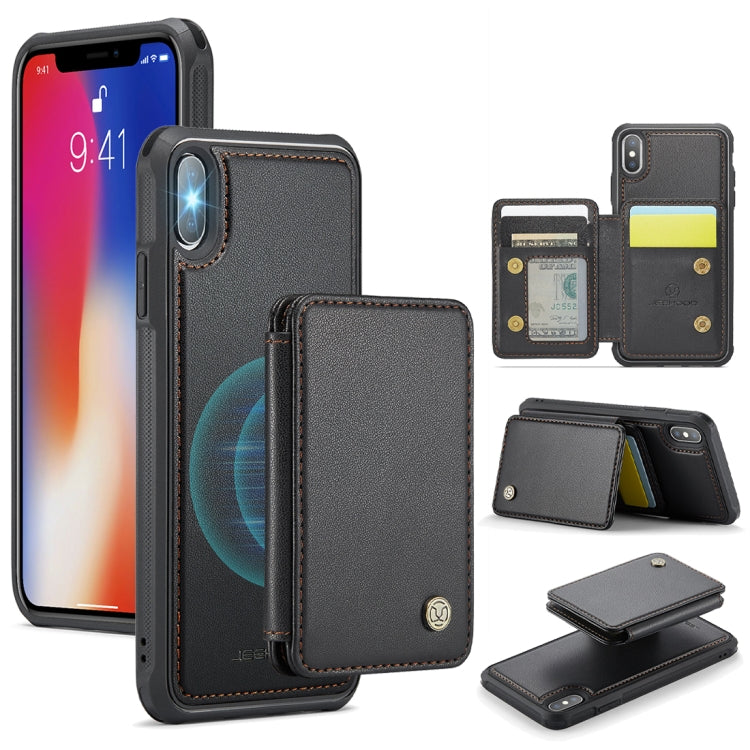 JEEHOOD J05 Business Magnetic Style RFID Leather Phone Case, For iPhone 11 Pro, For iPhone X / XS, For iPhone 8 Plus / 7 Plus / 6 Plus