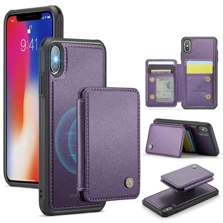 JEEHOOD J05 Business Magnetic Style RFID Leather Phone Case, For iPhone 11 Pro, For iPhone X / XS, For iPhone 8 Plus / 7 Plus / 6 Plus
