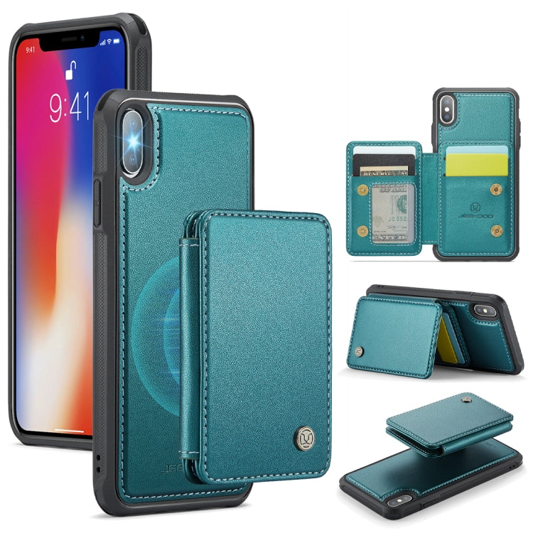 JEEHOOD J05 Business Magnetic Style RFID Leather Phone Case, For iPhone 11 Pro, For iPhone X / XS, For iPhone 8 Plus / 7 Plus / 6 Plus