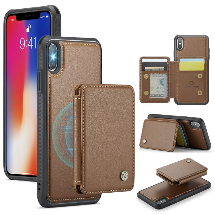 JEEHOOD J05 Business Magnetic Style RFID Leather Phone Case, For iPhone 11 Pro, For iPhone X / XS, For iPhone 8 Plus / 7 Plus / 6 Plus