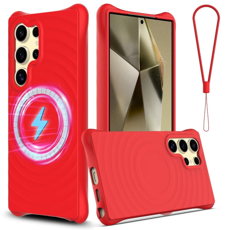 Wave Texture MagSafe Magnetic Liquid Silicone Phone Case