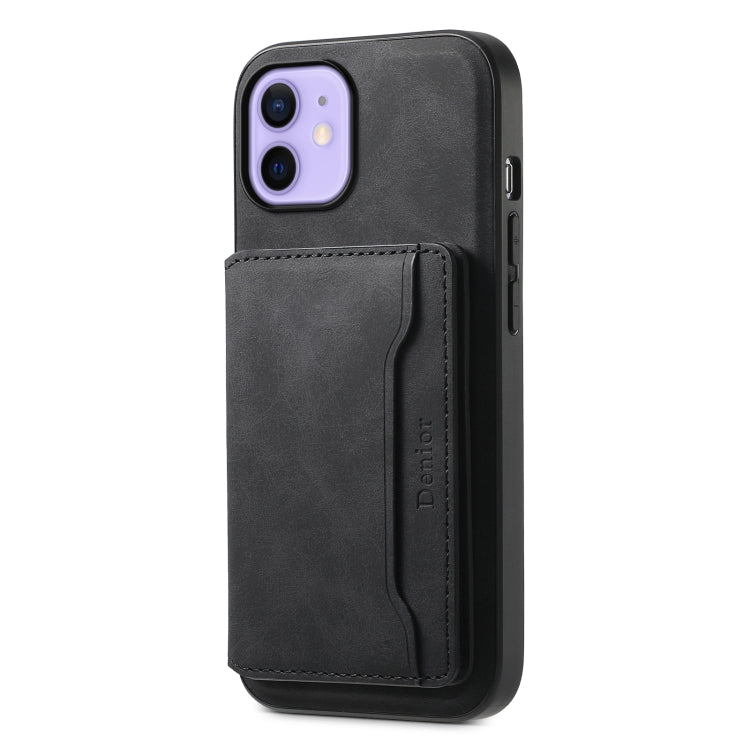Denior D13 Retro Texture Leather MagSafe Card Bag Phone Case