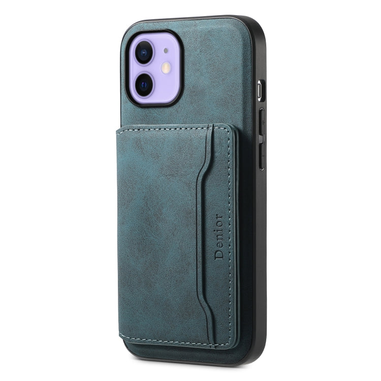 Denior D13 Retro Texture Leather MagSafe Card Bag Phone Case