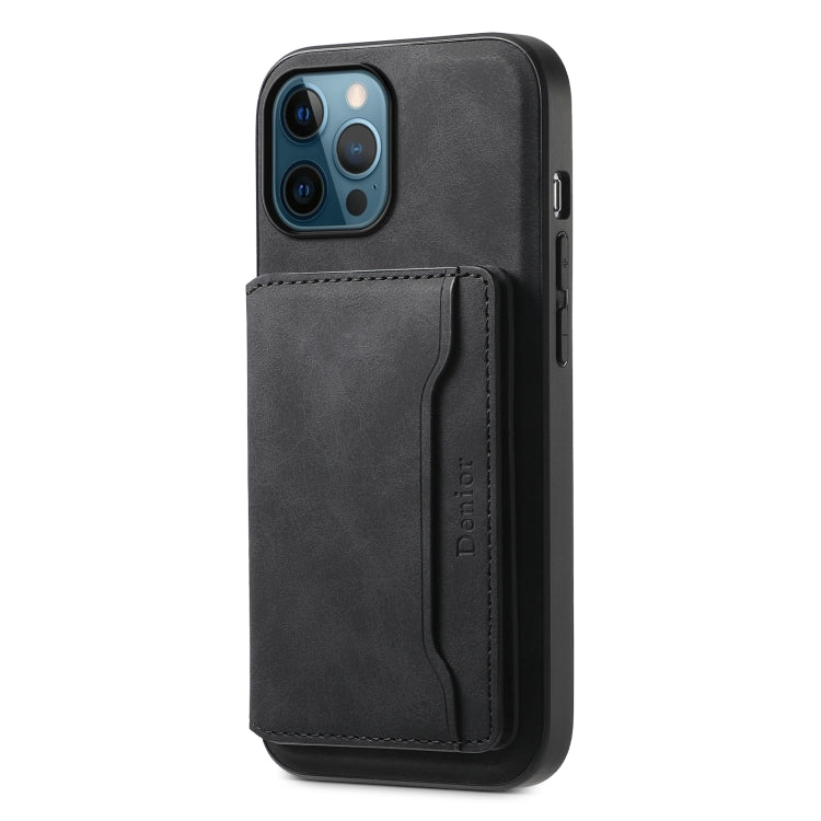 Denior D13 Retro Texture Leather MagSafe Card Bag Phone Case