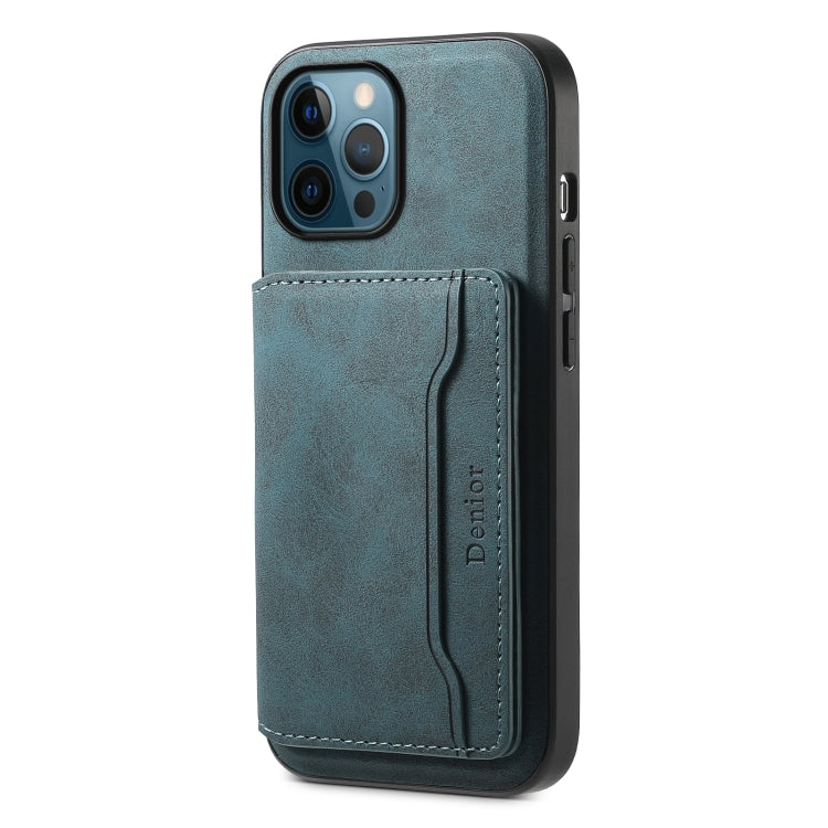 Denior D13 Retro Texture Leather MagSafe Card Bag Phone Case