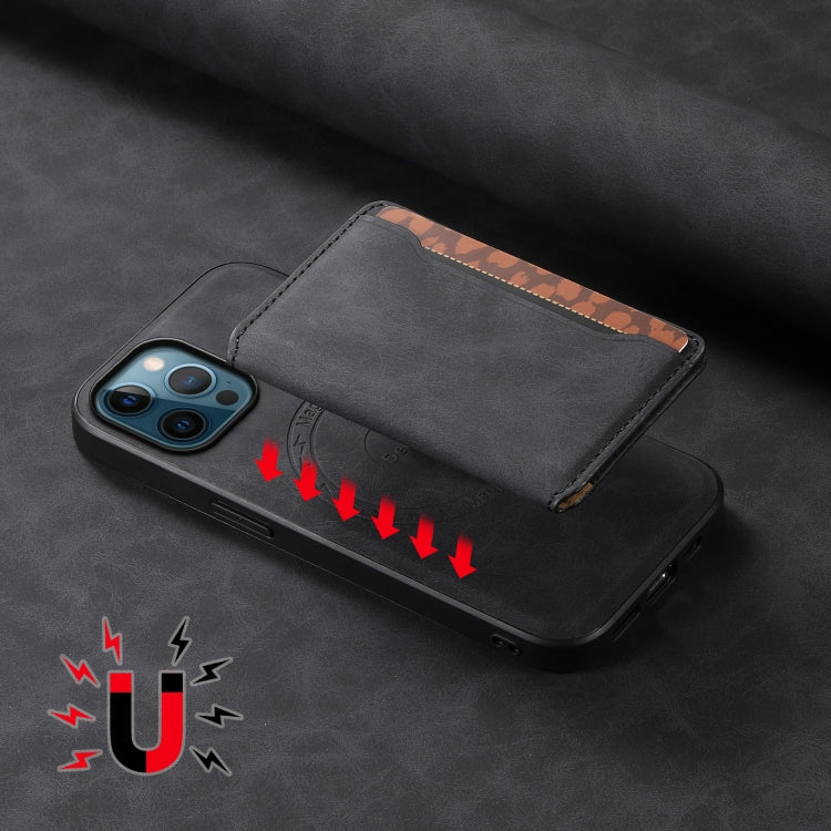 Denior D13 Retro Texture Leather MagSafe Card Bag Phone Case