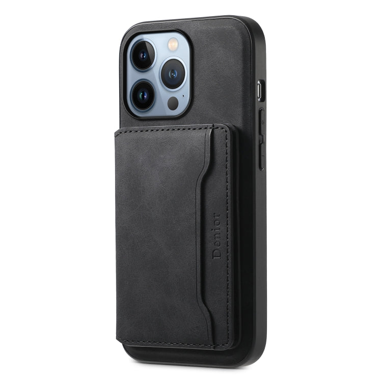 Denior D13 Retro Texture Leather MagSafe Card Bag Phone Case