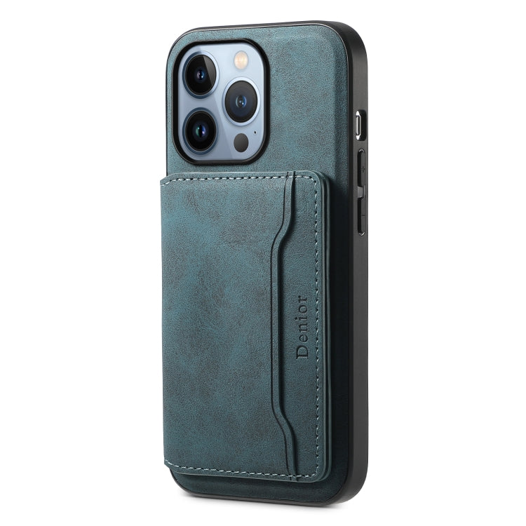 Denior D13 Retro Texture Leather MagSafe Card Bag Phone Case
