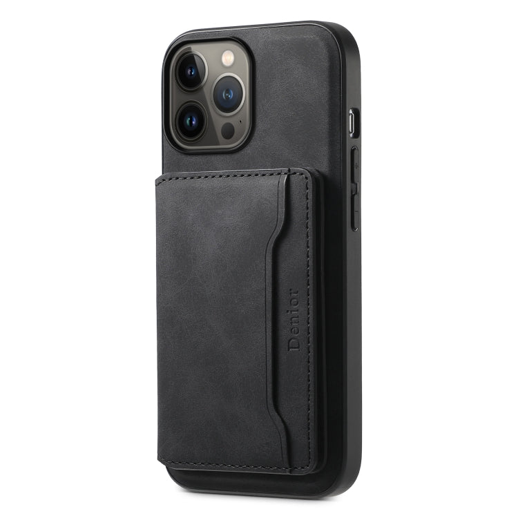 Denior D13 Retro Texture Leather MagSafe Card Bag Phone Case