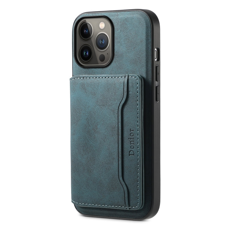 Denior D13 Retro Texture Leather MagSafe Card Bag Phone Case
