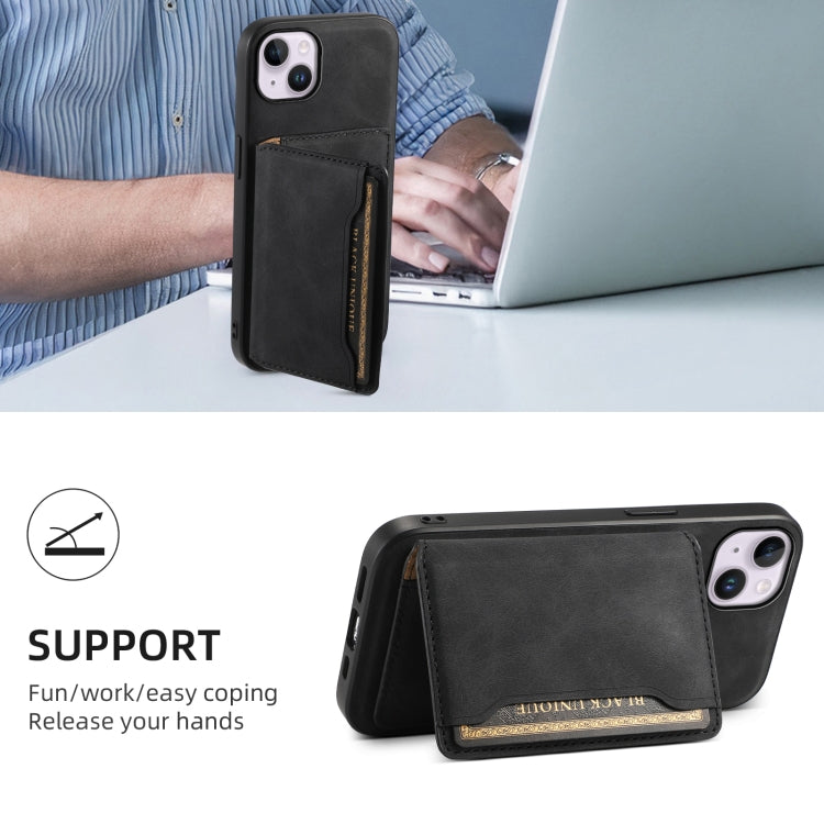 Denior D13 Retro Texture Leather MagSafe Card Bag Phone Case