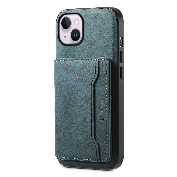 Denior D13 Retro Texture Leather MagSafe Card Bag Phone Case