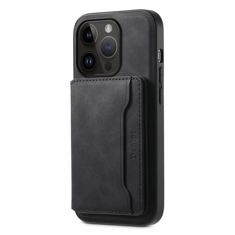 Denior D13 Retro Texture Leather MagSafe Card Bag Phone Case