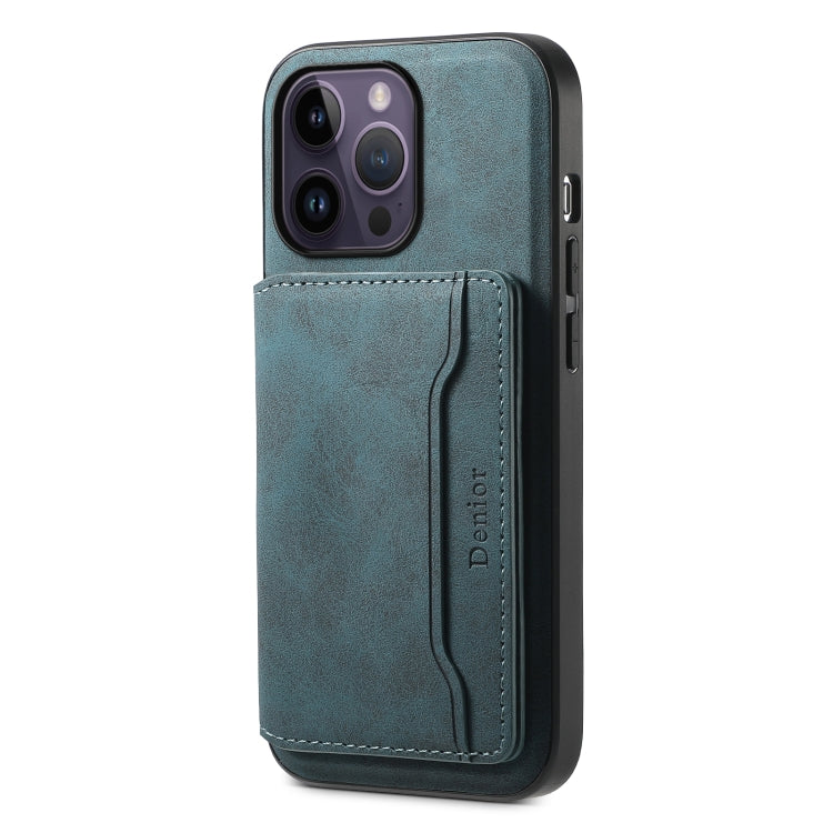 Denior D13 Retro Texture Leather MagSafe Card Bag Phone Case