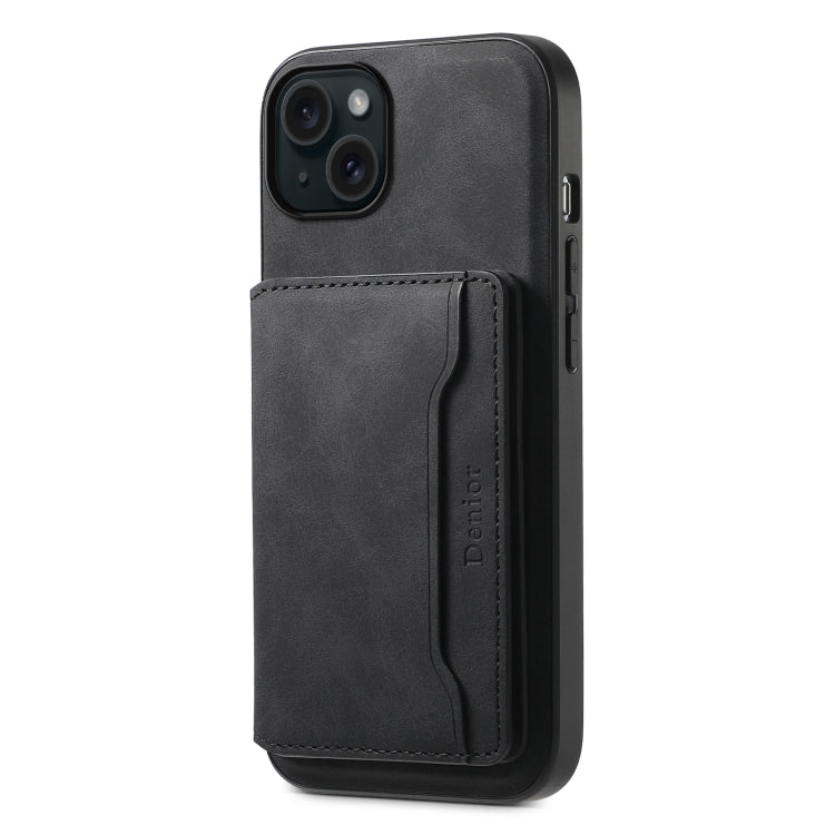 Denior D13 Retro Texture Leather MagSafe Card Bag Phone Case