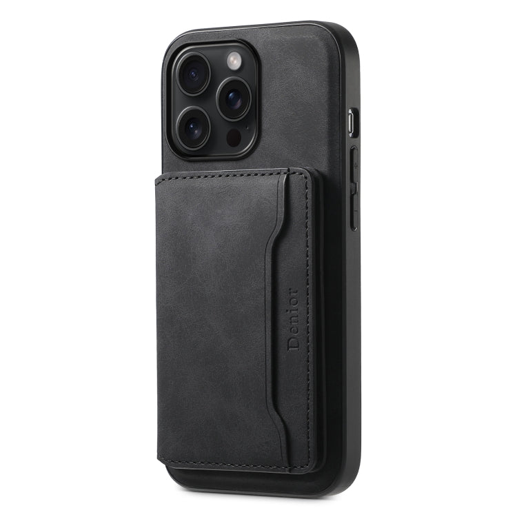 Denior D13 Retro Texture Leather MagSafe Card Bag Phone Case