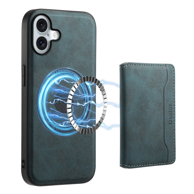 Denior D13 Retro Texture Leather MagSafe Card Bag Phone Case