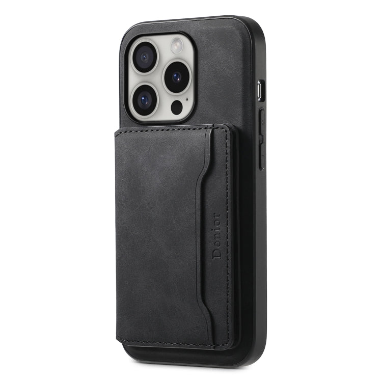 Denior D13 Retro Texture Leather MagSafe Card Bag Phone Case