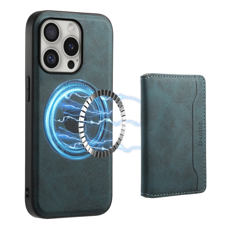 Denior D13 Retro Texture Leather MagSafe Card Bag Phone Case