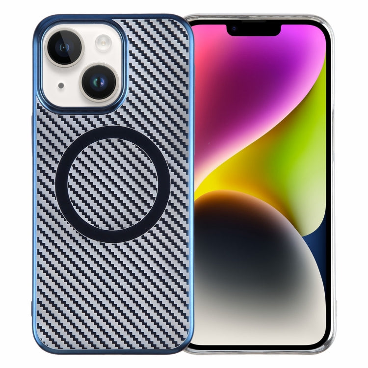 6D Plated Carbon Fiber Clear Magsafe PC Phone Case, For iPhone 14 Plus, For iPhone 14, For iPhone 14 Pro, For iPhone 14 Pro Max