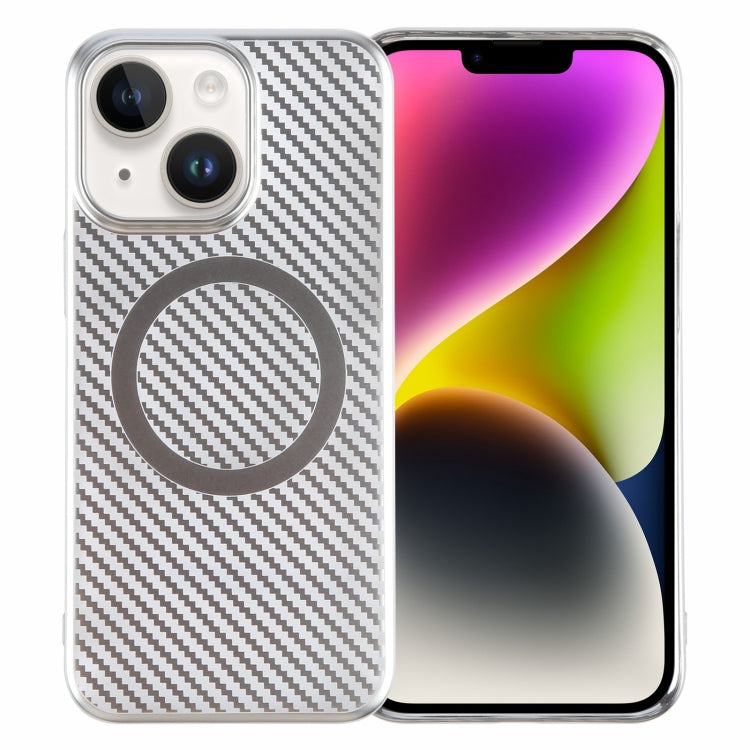 6D Plated Carbon Fiber Clear Magsafe PC Phone Case, For iPhone 14 Plus, For iPhone 14, For iPhone 14 Pro, For iPhone 14 Pro Max