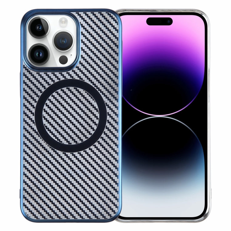6D Plated Carbon Fiber Clear Magsafe PC Phone Case, For iPhone 14 Plus, For iPhone 14, For iPhone 14 Pro, For iPhone 14 Pro Max
