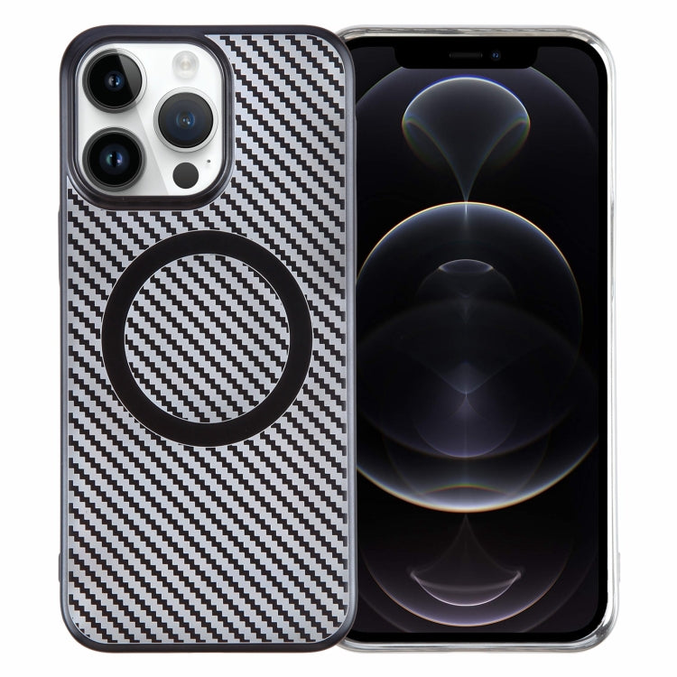 6D Plated Carbon Fiber Clear Magsafe PC Phone Case, For iPhone 12 Pro Max, For iPhone 12 Pro
