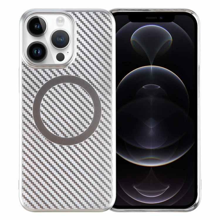 6D Plated Carbon Fiber Clear Magsafe PC Phone Case, For iPhone 12 Pro Max, For iPhone 12 Pro