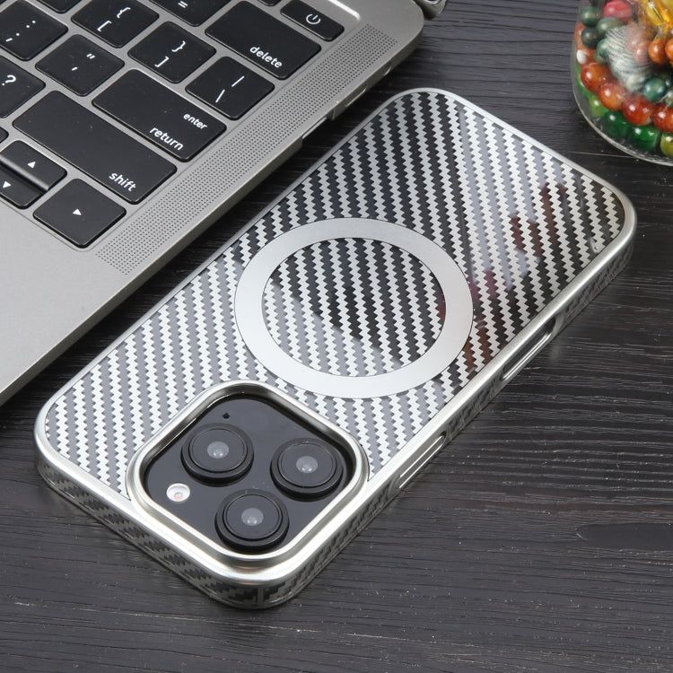 6D Plated Carbon Fiber Clear Magsafe PC Phone Case, For iPhone 16 Pro Max, For iPhone 16 Pro, For iPhone 16 Plus, For iPhone 16