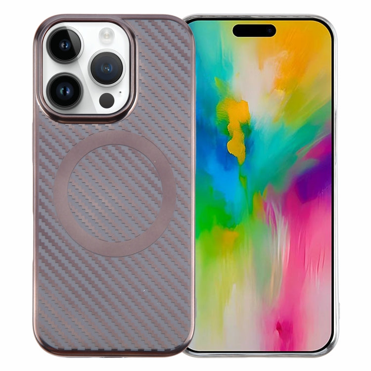 6D Plated Carbon Fiber Clear Magsafe PC Phone Case, For iPhone 16 Pro Max, For iPhone 16 Pro, For iPhone 16 Plus, For iPhone 16
