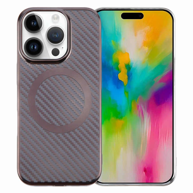 6D Plated Carbon Fiber Clear Magsafe PC Phone Case, For iPhone 16 Pro Max, For iPhone 16 Pro, For iPhone 16 Plus, For iPhone 16