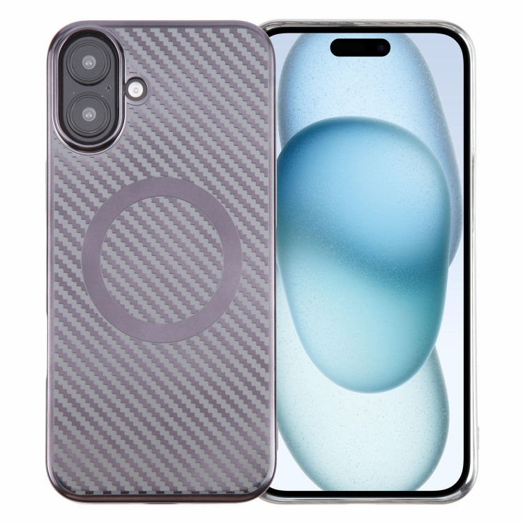 6D Plated Carbon Fiber Clear Magsafe PC Phone Case, For iPhone 16 Pro Max, For iPhone 16 Pro, For iPhone 16 Plus, For iPhone 16