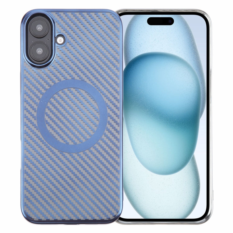 6D Plated Carbon Fiber Clear Magsafe PC Phone Case, For iPhone 16 Pro Max, For iPhone 16 Pro, For iPhone 16 Plus, For iPhone 16