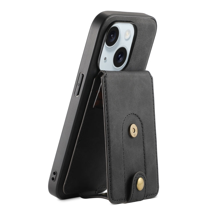 Denior D14 NK Retro Pattern MagSafe Magnetic Card Holder Leather Phone Case