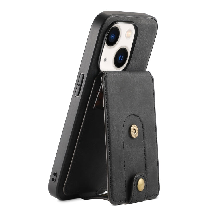 Denior D14 NK Retro Pattern MagSafe Magnetic Card Holder Leather Phone Case