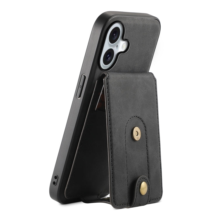 Denior D14 NK Retro Pattern MagSafe Magnetic Card Holder Leather Phone Case