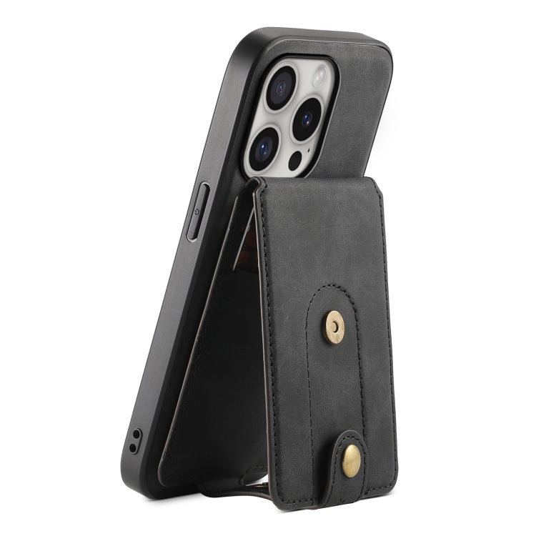 Denior D14 NK Retro Pattern MagSafe Magnetic Card Holder Leather Phone Case