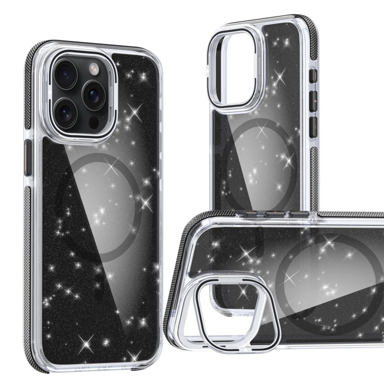 Two-color Glitter Powder Lens Holder Magsafe Phone Case, For iPhone 15 Plus, For iPhone 15, For iPhone 14 Plus, For iPhone 14, For iPhone 14 Pro, For iPhone 14 Pro Max