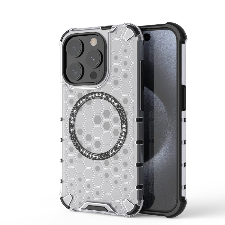 Honeycomb Magnetic Ring Shockproof Phone Case, For iPhone 16, For iPhone 15 Pro Max, For iPhone 15 Pro, For iPhone 15 Plus