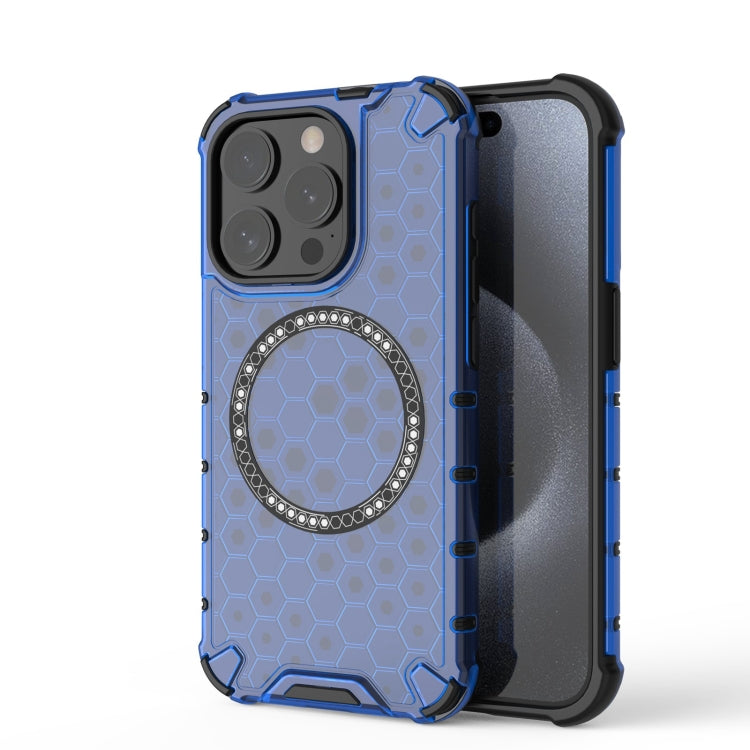 Honeycomb Magnetic Ring Shockproof Phone Case, For iPhone 16, For iPhone 15 Pro Max, For iPhone 15 Pro, For iPhone 15 Plus