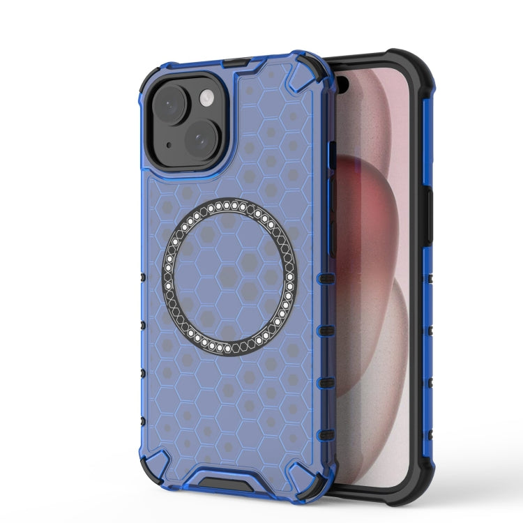 Honeycomb Magnetic Ring Shockproof Phone Case, For iPhone 16, For iPhone 15 Pro Max, For iPhone 15 Pro, For iPhone 15 Plus