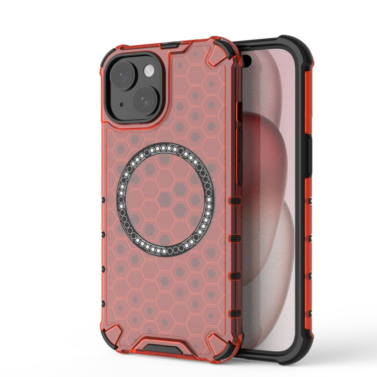 Honeycomb Magnetic Ring Shockproof Phone Case, For iPhone 15, For iPhone 14 Plus, For iPhone 14, For iPhone 14 Pro