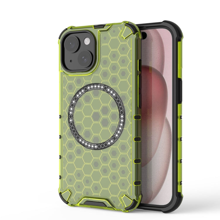 Honeycomb Magnetic Ring Shockproof Phone Case, For iPhone 15, For iPhone 14 Plus, For iPhone 14, For iPhone 14 Pro