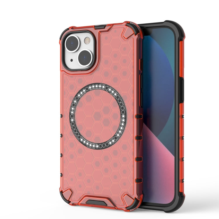 Honeycomb Magnetic Ring Shockproof Phone Case, For iPhone 15, For iPhone 14 Plus, For iPhone 14, For iPhone 14 Pro