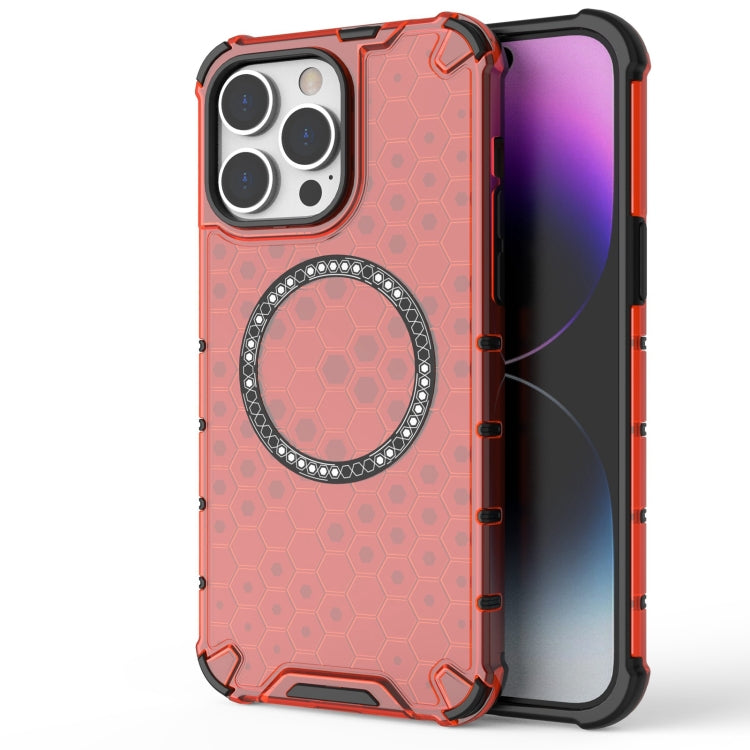 Honeycomb Magnetic Ring Shockproof Phone Case, For iPhone 15, For iPhone 14 Plus, For iPhone 14, For iPhone 14 Pro