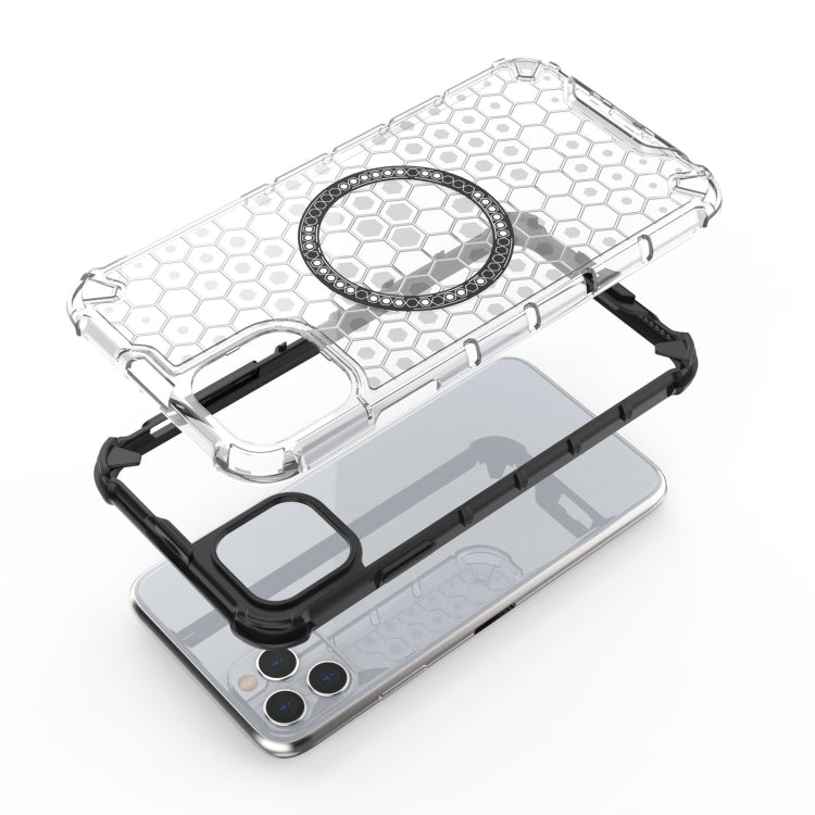 Honeycomb Magnetic Ring Shockproof Phone Case, For iPhone 11 Pro