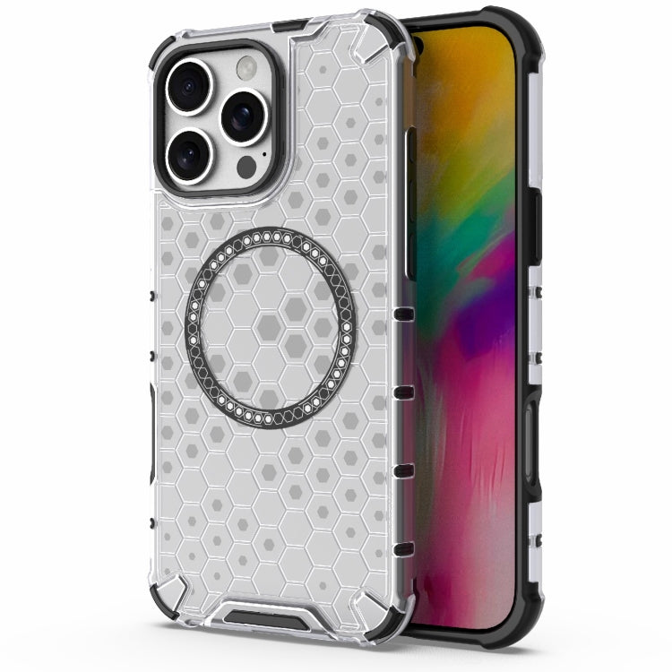 Honeycomb Magnetic Ring Shockproof Phone Case, For iPhone 16e, For iPhone 16 Pro Max, For iPhone 16 Pro, For iPhone 16 Plus