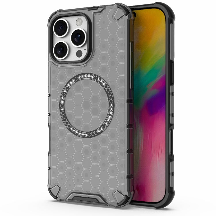 Honeycomb Magnetic Ring Shockproof Phone Case, For iPhone 16e, For iPhone 16 Pro Max, For iPhone 16 Pro, For iPhone 16 Plus